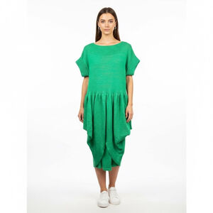 Vintage Lucie Bournival Kelly Green Short Sleeve Sweater Dress Size L